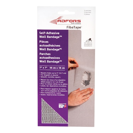 Adfors Saint-Gobain ADFORS FibaTape Wall Bandage 7 in. L X 7 in. W Fiberglass Mesh White Self Adhesive Wall FDW6570-U